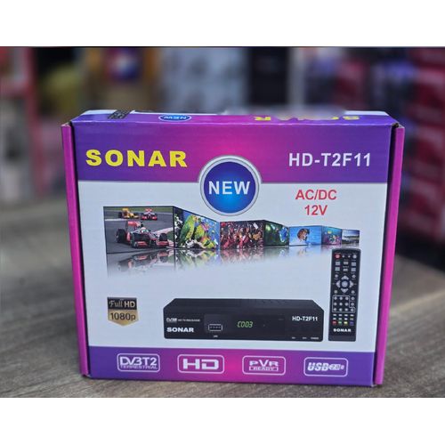 Sonar Digital Free To Air Full HD 1080P HD-T2F11 Full HD Digital Set Box Decoder No Monthly Subscriptions